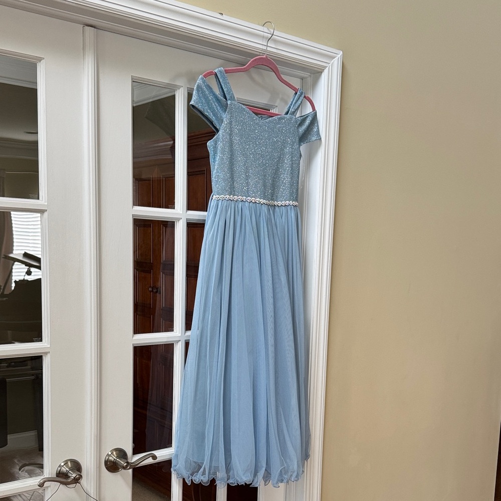 Speechless Glittering Blue Formal Kids Dress